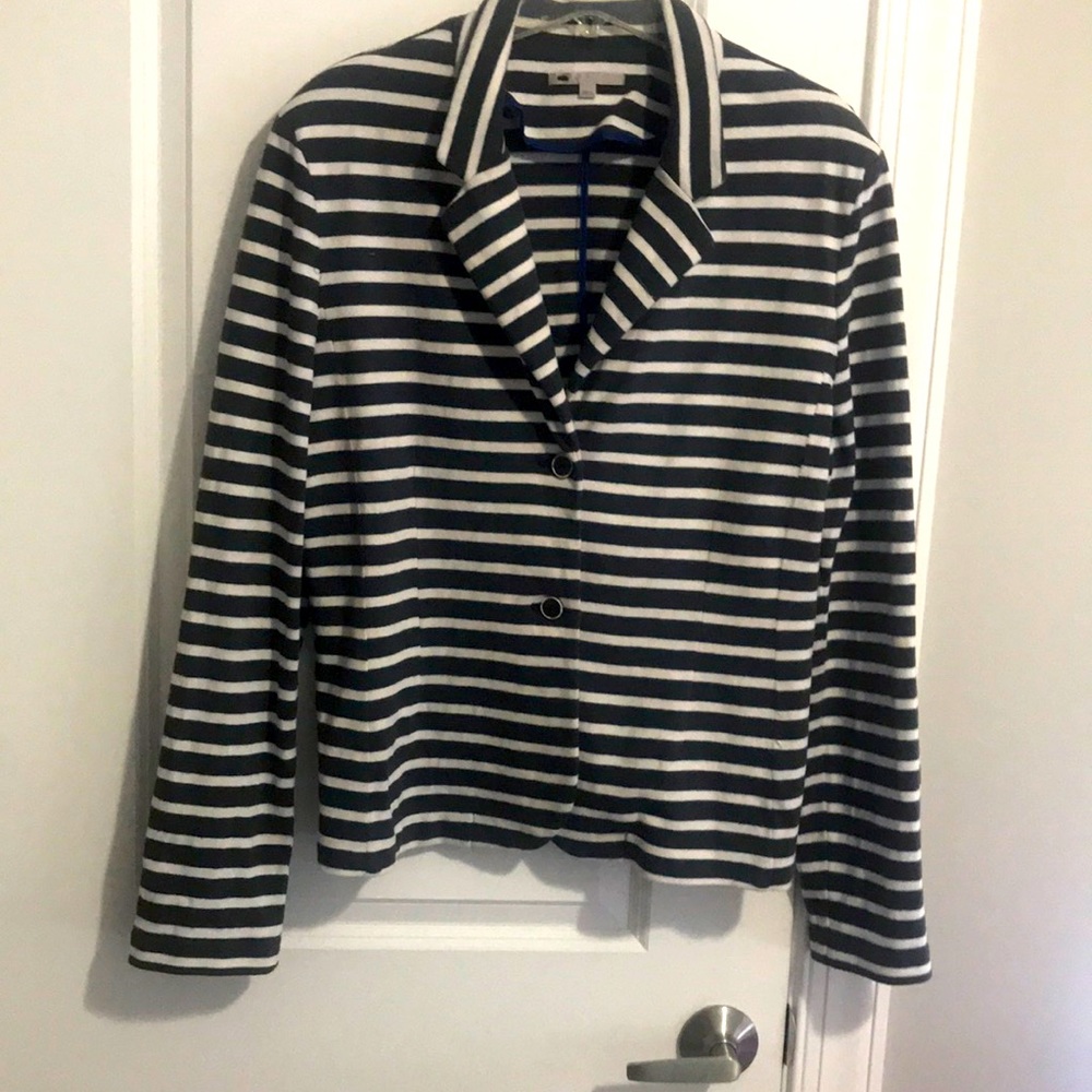 Size 10 grey strip jacket polyester viscose spandex